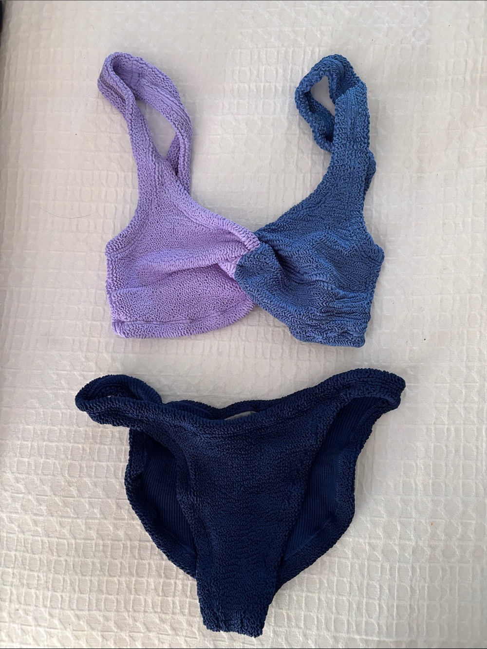 Hunza G Bikini Set - Lavender & Navy